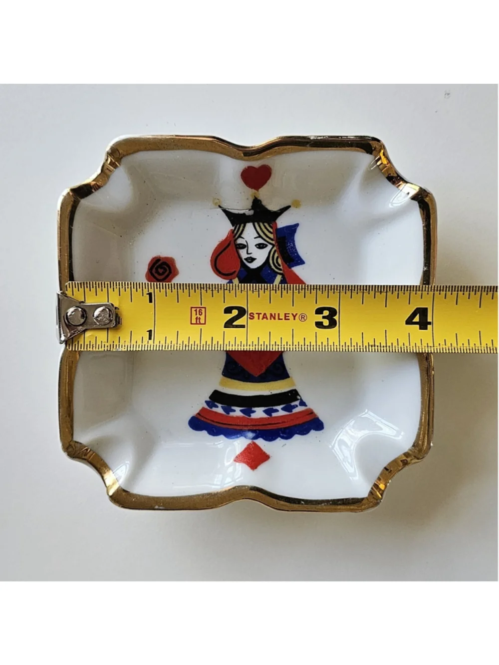Vintage Mid-Century Playing Card Suit Porcelain Ashtrays – Collectible Set of 4